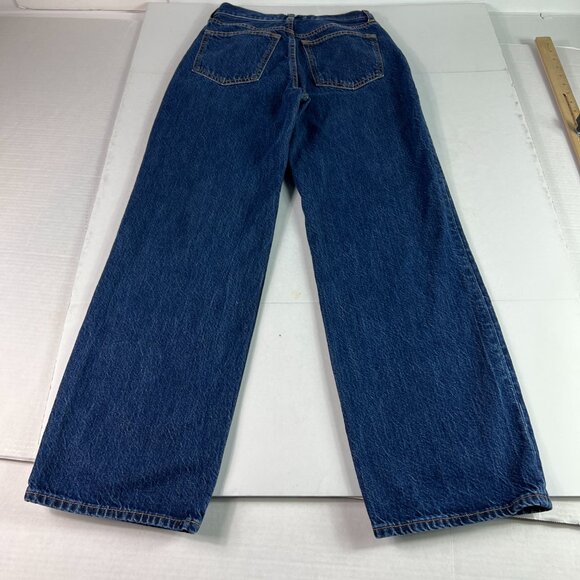 Abercrombie Fitch Jeans Women's 26x28* Loose High Rise Dark Blue Denim Tag 24S - Picture 9 of 16